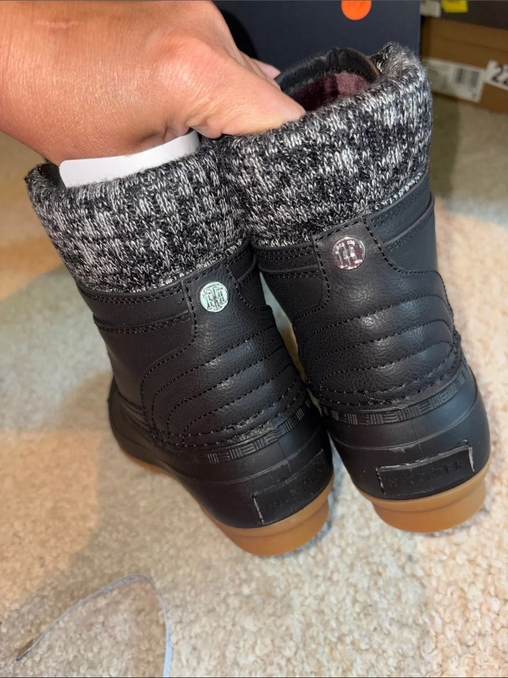 Tommy Hilfiger Black Rainah Duck Lace-Up Boots